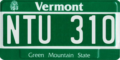 VT license plate NTU310