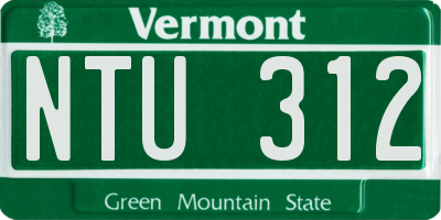VT license plate NTU312