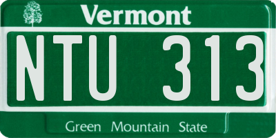 VT license plate NTU313