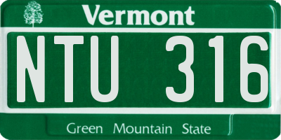 VT license plate NTU316