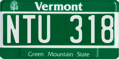 VT license plate NTU318