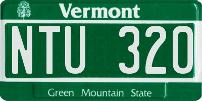 VT license plate NTU320
