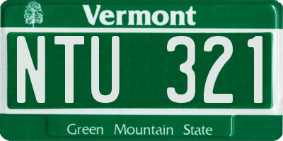 VT license plate NTU321