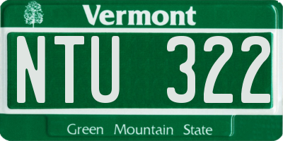 VT license plate NTU322
