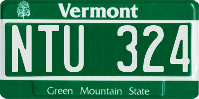 VT license plate NTU324