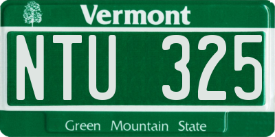 VT license plate NTU325