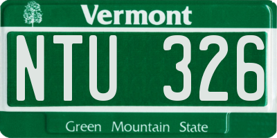 VT license plate NTU326