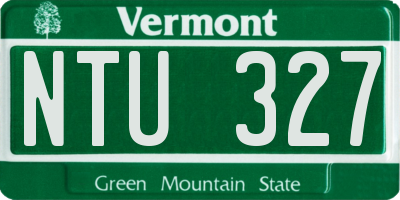 VT license plate NTU327