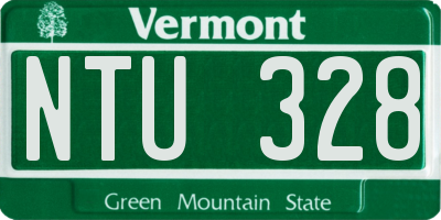 VT license plate NTU328