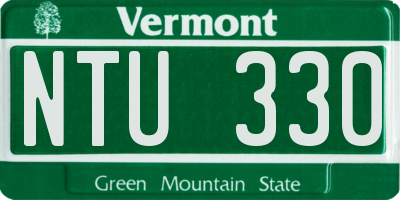 VT license plate NTU330