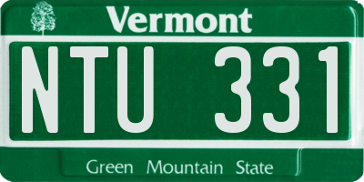 VT license plate NTU331