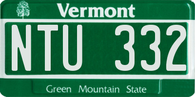 VT license plate NTU332