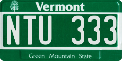 VT license plate NTU333