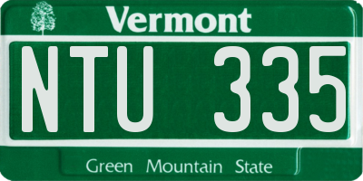 VT license plate NTU335