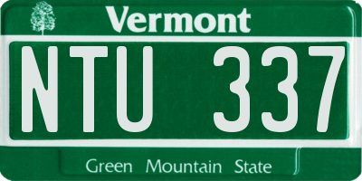 VT license plate NTU337