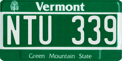VT license plate NTU339