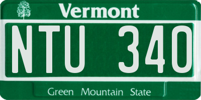 VT license plate NTU340