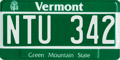 VT license plate NTU342