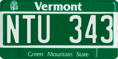 VT license plate NTU343