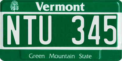 VT license plate NTU345