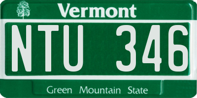 VT license plate NTU346