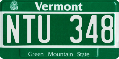 VT license plate NTU348