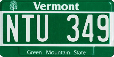 VT license plate NTU349