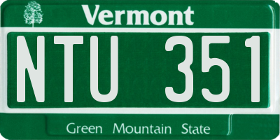 VT license plate NTU351