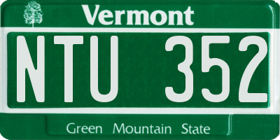 VT license plate NTU352