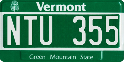 VT license plate NTU355