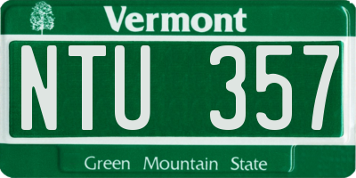 VT license plate NTU357