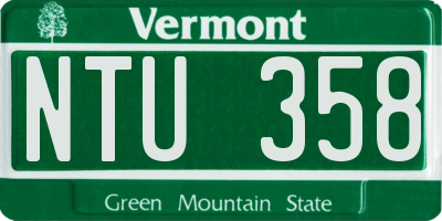 VT license plate NTU358
