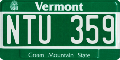 VT license plate NTU359
