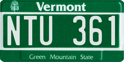 VT license plate NTU361