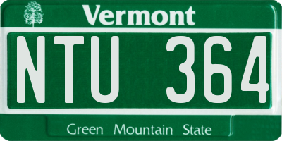 VT license plate NTU364