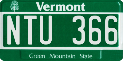 VT license plate NTU366