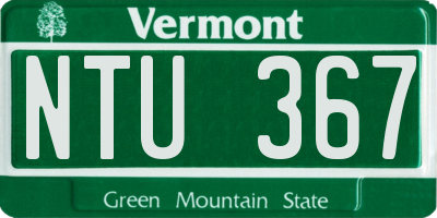 VT license plate NTU367