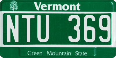 VT license plate NTU369