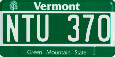 VT license plate NTU370