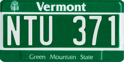VT license plate NTU371