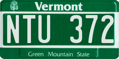 VT license plate NTU372