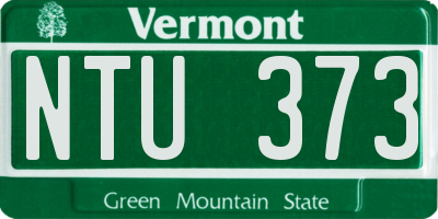 VT license plate NTU373