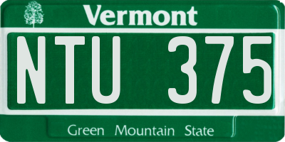 VT license plate NTU375