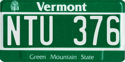 VT license plate NTU376
