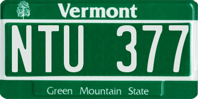 VT license plate NTU377