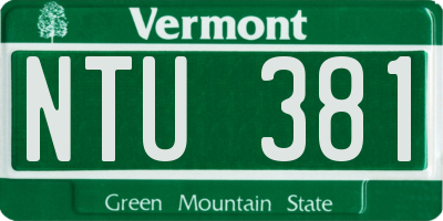 VT license plate NTU381