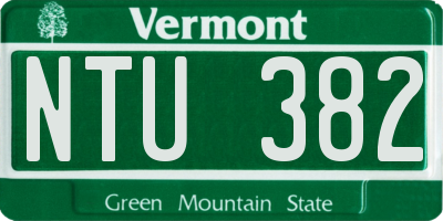 VT license plate NTU382