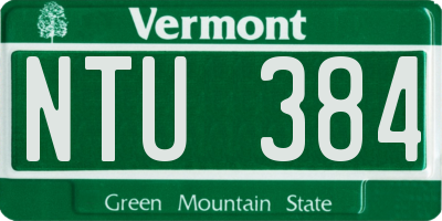 VT license plate NTU384