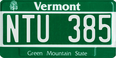 VT license plate NTU385