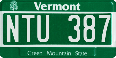 VT license plate NTU387